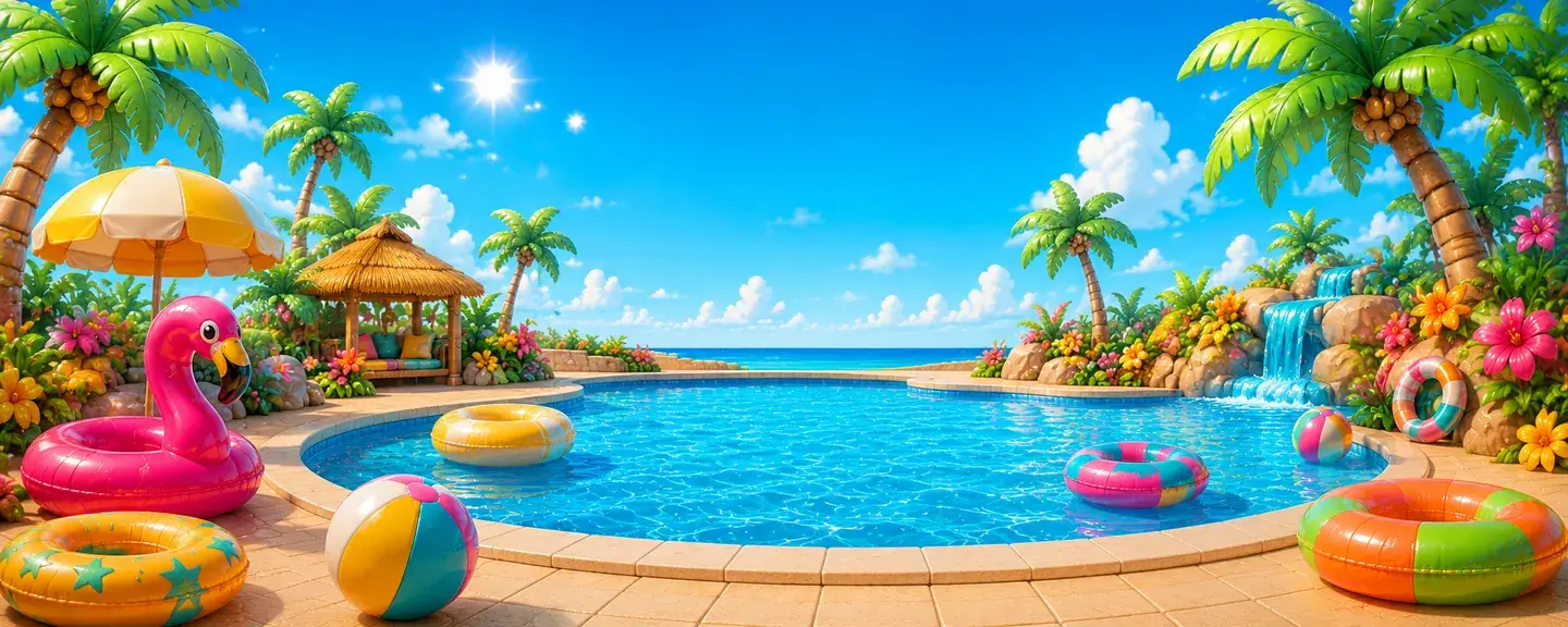 Summer beach scene